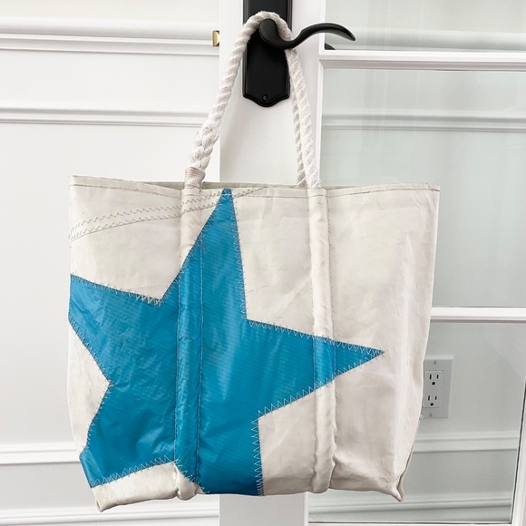 Sea Bags Medium Tote Aqua Blue Star